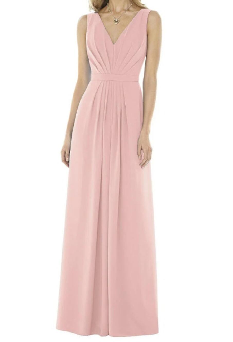Social Bridesmaid Size 4 Blush Sleevless Maxi Bridal Style 8157 Dress chiffon